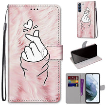 Load image into Gallery viewer, Coloured Drawing Cross Texture Horizontal Flip PU Leather Case with Holder &amp; Card Slots &amp; Wallet &amp; Lanyard, For Samsung Galaxy F62 / M62, For Samsung Galaxy S21 FE
