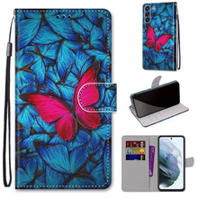 Load image into Gallery viewer, Coloured Drawing Cross Texture Horizontal Flip PU Leather Case with Holder &amp; Card Slots &amp; Wallet &amp; Lanyard, For Samsung Galaxy F62 / M62, For Samsung Galaxy S21 FE