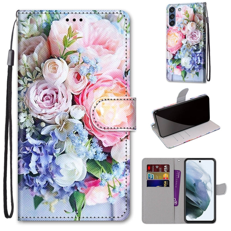Coloured Drawing Cross Texture Horizontal Flip PU Leather Case with Holder & Card Slots & Wallet & Lanyard, For Samsung Galaxy F62 / M62, For Samsung Galaxy S21 FE