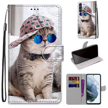 Load image into Gallery viewer, Coloured Drawing Cross Texture Horizontal Flip PU Leather Case with Holder &amp; Card Slots &amp; Wallet &amp; Lanyard, For Samsung Galaxy F62 / M62, For Samsung Galaxy S21 FE