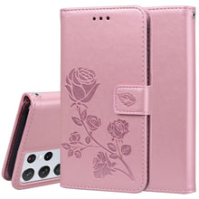 Load image into Gallery viewer, Rose Embossed Horizontal Flip PU Leather Case with Holder &amp; Card Slots &amp; Wallet, For Samsung Galaxy S21 Ultra 5G, For Samsung Galaxy S21+ 5G