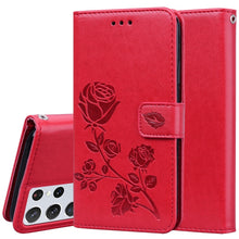 Load image into Gallery viewer, Rose Embossed Horizontal Flip PU Leather Case with Holder &amp; Card Slots &amp; Wallet, For Samsung Galaxy S21 Ultra 5G, For Samsung Galaxy S21+ 5G