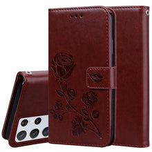 Load image into Gallery viewer, Rose Embossed Horizontal Flip PU Leather Case with Holder &amp; Card Slots &amp; Wallet, For Samsung Galaxy S21 Ultra 5G, For Samsung Galaxy S21+ 5G