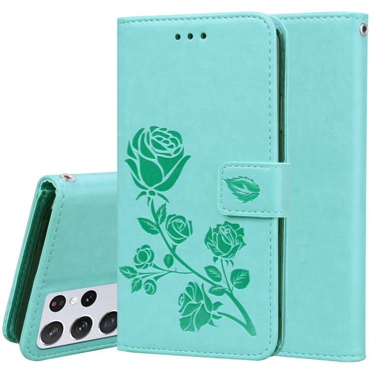 Rose Embossed Horizontal Flip PU Leather Case with Holder & Card Slots & Wallet, For Samsung Galaxy S21 Ultra 5G, For Samsung Galaxy S21+ 5G