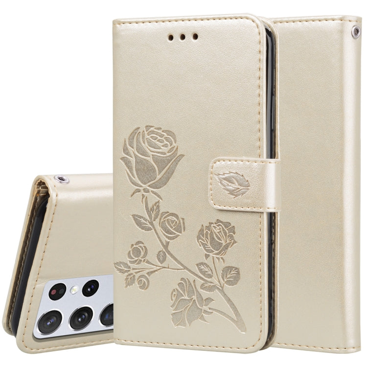Rose Embossed Horizontal Flip PU Leather Case with Holder & Card Slots & Wallet, For Samsung Galaxy S21 Ultra 5G, For Samsung Galaxy S21+ 5G