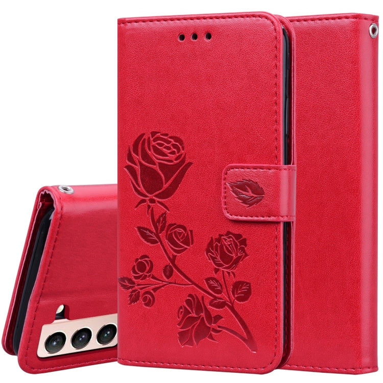 Rose Embossed Horizontal Flip PU Leather Case with Holder & Card Slots & Wallet, For Samsung Galaxy S21 Ultra 5G, For Samsung Galaxy S21+ 5G