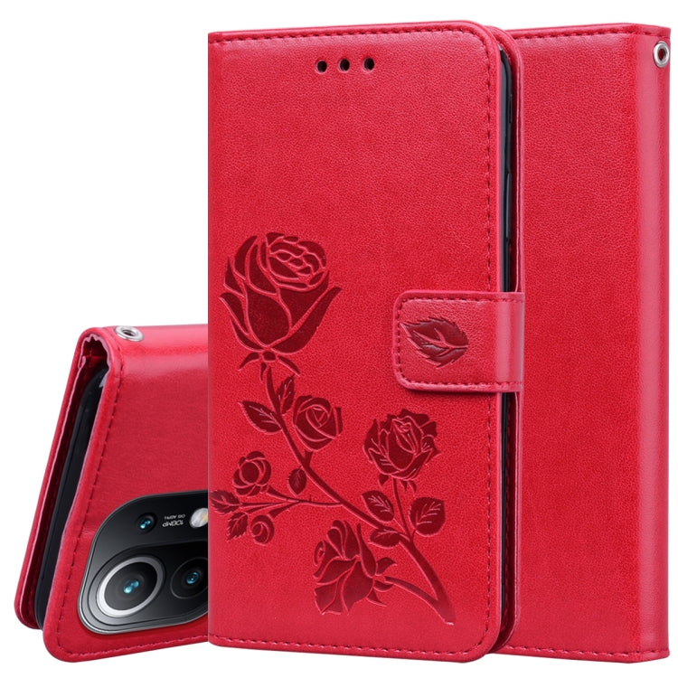 Rose Embossed Horizontal Flip PU Leather Case with Holder & Card Slots & Wallet, For Xiaomi Redmi 9T, For Xiaomi Mi 11 Lite, For Xiaomi Mi 11, For Xiaomi Redmi Note 9T 5G, For Xiaomi Redmi Note 10, For Xiaomi Redmi K40 / K40 Pro                        ...