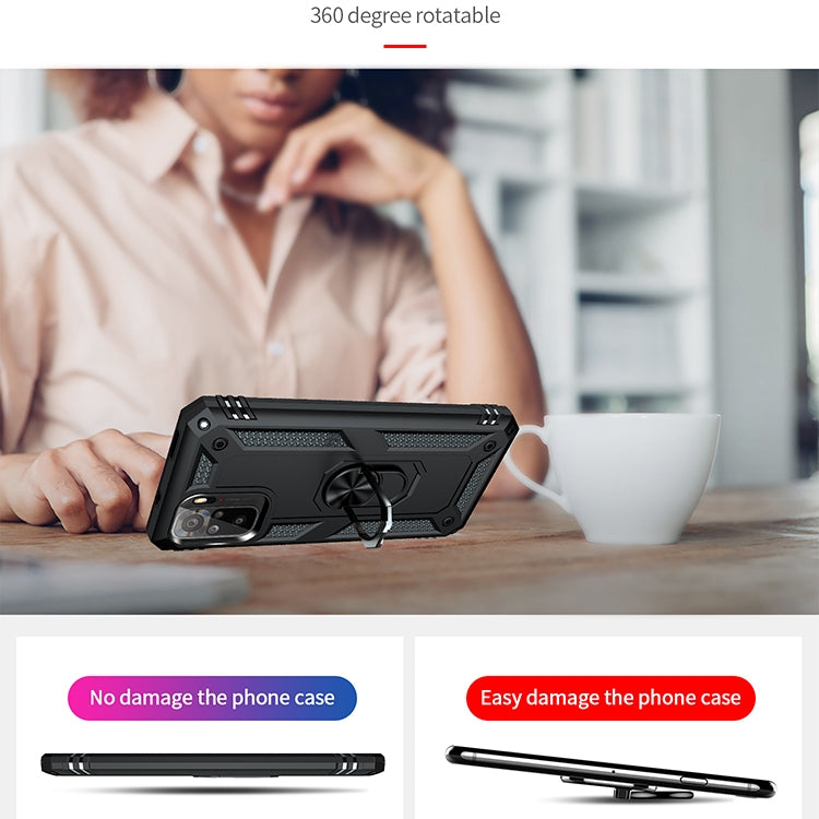 Shockproof TPU + PC Protective Case with 360 Degree Rotating Holder, For Xiaomi Redmi Note 10 / Note 10s