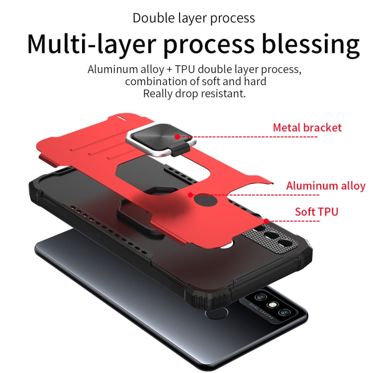 Fierce Warrior Series Armor All-inclusive Shockproof Aluminum Alloy + TPU Protective Case with Ring Holder, For Tecno Spark 6 Go
