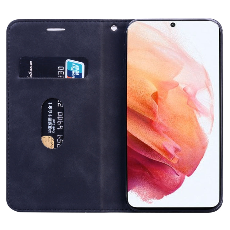 Frosted Business Magnetic Horizontal Flip PU Leather Case with Holder & Card Slot & Lanyard, For Samsung Galaxy S21 5G