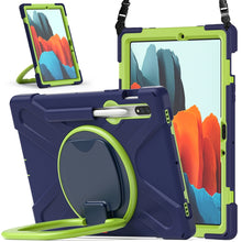 Load image into Gallery viewer, Silicone + PC Protective Case with Holder &amp; Shoulder Strap, For Samsung Galaxy Tab S8 / Galaxy Tab S7 T870 / T875, For Samsung Galaxy Tab A7 10.4 (2020) T500 / T505, For iPad 9.7 inch (2018/2017), For Samsung Galaxy Tab A 8.0 (2019) T290 / T295