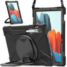 Load image into Gallery viewer, Silicone + PC Protective Case with Holder &amp; Shoulder Strap, For Samsung Galaxy Tab S8 / Galaxy Tab S7 T870 / T875, For Samsung Galaxy Tab A7 10.4 (2020) T500 / T505, For iPad 9.7 inch (2018/2017), For Samsung Galaxy Tab A 8.0 (2019) T290 / T295