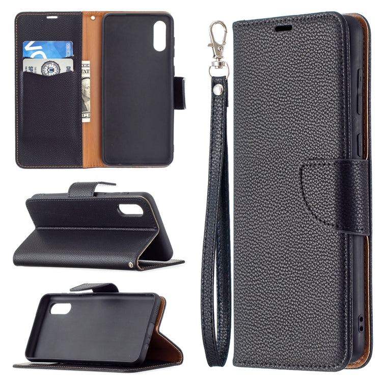 Litchi Texture Pure Color Horizontal Flip Leather Case with Holder & Card Slots & Wallet & Lanyard, For Samsung Galaxy A02