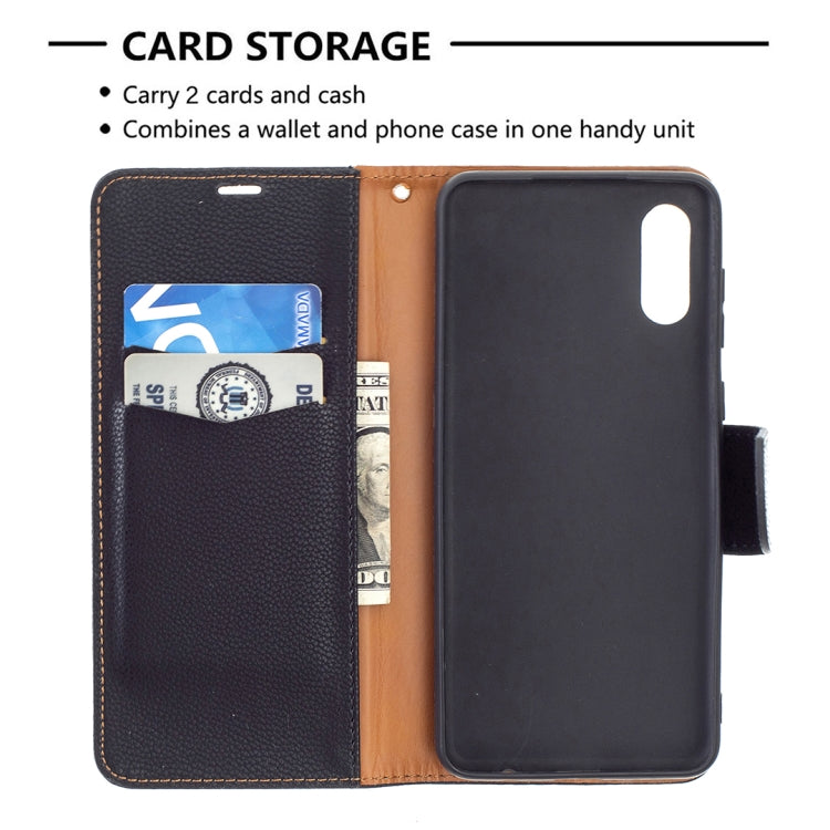 Litchi Texture Pure Color Horizontal Flip Leather Case with Holder & Card Slots & Wallet & Lanyard, For Samsung Galaxy A02