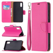 Load image into Gallery viewer, Litchi Texture Pure Color Horizontal Flip Leather Case with Holder &amp; Card Slots &amp; Wallet &amp; Lanyard, For Samsung Galaxy A02