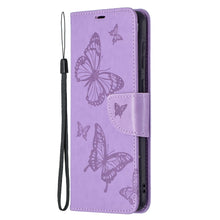 Load image into Gallery viewer, Embossing Two Butterflies Pattern Horizontal Flip PU Leather Case with Holder &amp; Card Slot &amp; Wallet &amp; Lanyard, For Samsung Galaxy A02