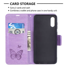 Load image into Gallery viewer, Embossing Two Butterflies Pattern Horizontal Flip PU Leather Case with Holder &amp; Card Slot &amp; Wallet &amp; Lanyard, For Samsung Galaxy A02