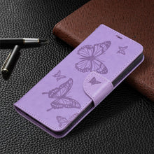Load image into Gallery viewer, Embossing Two Butterflies Pattern Horizontal Flip PU Leather Case with Holder &amp; Card Slot &amp; Wallet &amp; Lanyard, For Samsung Galaxy A02