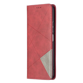 Rhombus Texture Horizontal Flip Magnetic Leather Case with Holder & Card Slots, For Xiaomi Mi 11i / Poco F3 / Redmi K40
