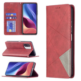 Rhombus Texture Horizontal Flip Magnetic Leather Case with Holder & Card Slots, For Xiaomi Mi 11i / Poco F3 / Redmi K40