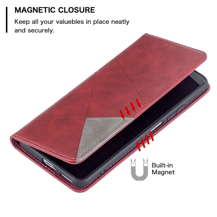 Rhombus Texture Horizontal Flip Magnetic Leather Case with Holder & Card Slots, For Xiaomi Mi 11i / Poco F3 / Redmi K40