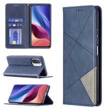 Load image into Gallery viewer, Rhombus Texture Horizontal Flip Magnetic Leather Case with Holder &amp; Card Slots, For Xiaomi Mi 11i / Poco F3 / Redmi K40