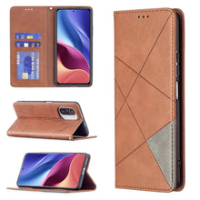 Load image into Gallery viewer, Rhombus Texture Horizontal Flip Magnetic Leather Case with Holder &amp; Card Slots, For Xiaomi Mi 11i / Poco F3 / Redmi K40