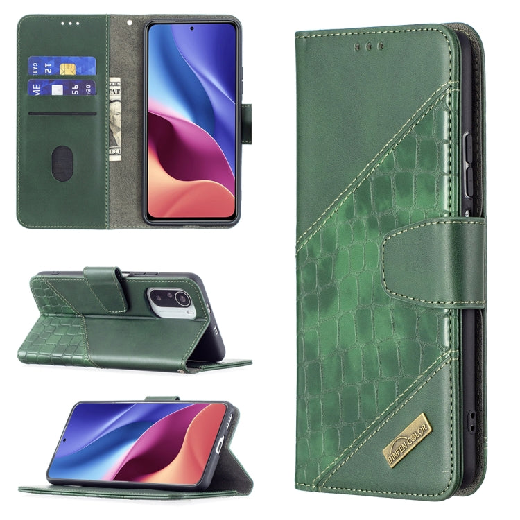 Matching Color Crocodile Texture Horizontal Flip PU Leather Case with Wallet & Holder & Card Slots, For Xiaomi Mi 11i / Poco F3 / Redmi K40