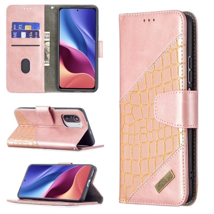Matching Color Crocodile Texture Horizontal Flip PU Leather Case with Wallet & Holder & Card Slots, For Xiaomi Mi 11i / Poco F3 / Redmi K40