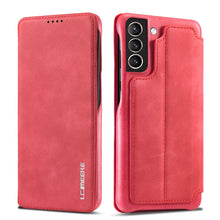 Load image into Gallery viewer, For Samsung Galaxy S21 FE LC.IMEEKE Hon Ancient Series Horizontal Flip Leather Case with Holder &amp; Card Slot, For Samsung Galaxy S21 FE