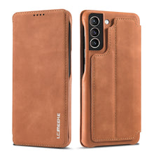 Load image into Gallery viewer, For Samsung Galaxy S21 FE LC.IMEEKE Hon Ancient Series Horizontal Flip Leather Case with Holder &amp; Card Slot, For Samsung Galaxy S21 FE