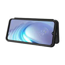 Load image into Gallery viewer, Carbon Fiber Texture Magnetic Horizontal Flip TPU + PC + PU Leather Case with Card Slot, For Motorola Moto G50, For Samsung Galaxy S21 FE