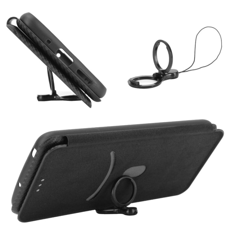 Carbon Fiber Texture Magnetic Horizontal Flip TPU + PC + PU Leather Case with Card Slot, For Motorola Moto G50, For Samsung Galaxy S21 FE