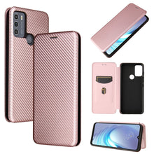 Load image into Gallery viewer, Carbon Fiber Texture Magnetic Horizontal Flip TPU + PC + PU Leather Case with Card Slot, For Motorola Moto G50, For Samsung Galaxy S21 FE