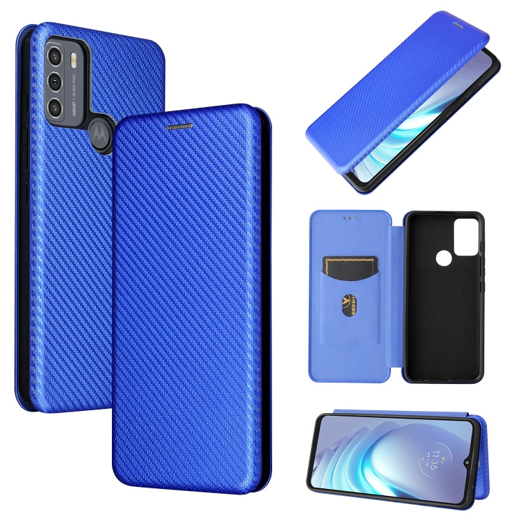 Carbon Fiber Texture Magnetic Horizontal Flip TPU + PC + PU Leather Case with Card Slot, For Motorola Moto G50, For Samsung Galaxy S21 FE