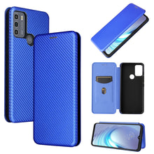 Load image into Gallery viewer, Carbon Fiber Texture Magnetic Horizontal Flip TPU + PC + PU Leather Case with Card Slot, For Motorola Moto G50, For Samsung Galaxy S21 FE