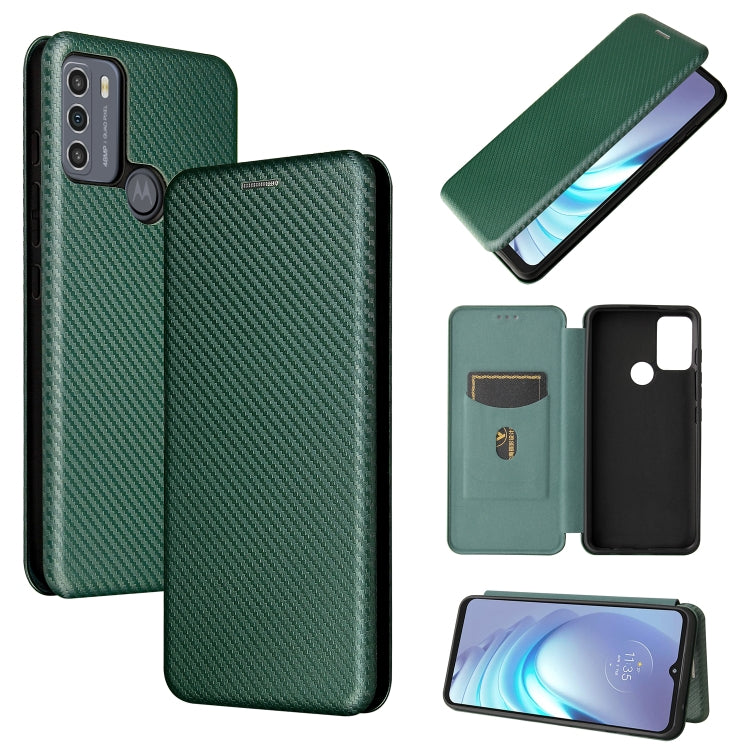 Carbon Fiber Texture Magnetic Horizontal Flip TPU + PC + PU Leather Case with Card Slot, For Motorola Moto G50, For Samsung Galaxy S21 FE
