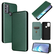 Load image into Gallery viewer, Carbon Fiber Texture Magnetic Horizontal Flip TPU + PC + PU Leather Case with Card Slot, For Motorola Moto G50, For Samsung Galaxy S21 FE