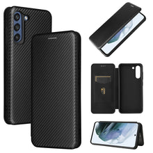 Load image into Gallery viewer, Carbon Fiber Texture Magnetic Horizontal Flip TPU + PC + PU Leather Case with Card Slot, For Motorola Moto G50, For Samsung Galaxy S21 FE