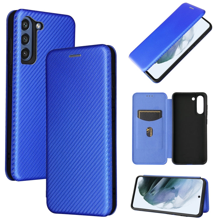 Carbon Fiber Texture Magnetic Horizontal Flip TPU + PC + PU Leather Case with Card Slot, For Motorola Moto G50, For Samsung Galaxy S21 FE