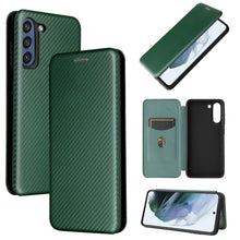 Load image into Gallery viewer, Carbon Fiber Texture Magnetic Horizontal Flip TPU + PC + PU Leather Case with Card Slot, For Motorola Moto G50, For Samsung Galaxy S21 FE