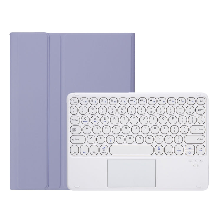 YT098B-A Detachable Candy Color Skin Feel Texture Round Keycap Bluetooth Keyboard Leather Case with Touch Control For iPad Air 11 2024 / 2025 / Air 4 10.9 2020 / Air 5 10.9 2022 (Purple), For iPad Air 11 2024 / 2025 / Air 2020 10.9                     ...