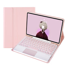 Load image into Gallery viewer, YT098B-A Detachable Candy Color Skin Feel Texture Round Keycap Bluetooth Keyboard Leather Case with Touch Control For iPad Air 11 2024 / 2025 / Air 4 10.9 2020 / Air 5 10.9 2022 (Purple)                                                                  ...