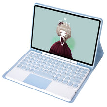 Load image into Gallery viewer, YT098B-A Detachable Candy Color Skin Feel Texture Round Keycap Bluetooth Keyboard Leather Case with Touch Control For iPad Air 11 2024 / 2025 / Air 4 10.9 2020 / Air 5 10.9 2022 (Purple)                                                                  ...