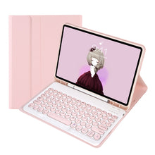 Load image into Gallery viewer, YT11B Detachable Candy Color Skin Feel Texture Round Keycap Bluetooth Keyboard Leather Case For iPad Air 4 2020 / Air 5 2022 / Pro 11 inch 2022 / 2021 / 2020 / 2018(White Ice), For iPad 9.7 inch 2018 &amp; 2017 / Pro 9.7 inch / Air 2 / Air                 ...
