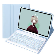 Load image into Gallery viewer, YT11B Detachable Candy Color Skin Feel Texture Round Keycap Bluetooth Keyboard Leather Case For iPad Air 4 2020 / Air 5 2022 / Pro 11 inch 2022 / 2021 / 2020 / 2018(White Ice), For iPad 9.7 inch 2018 &amp; 2017 / Pro 9.7 inch / Air 2 / Air                 ...