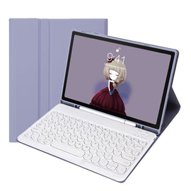 YT11B Detachable Candy Color Skin Feel Texture Round Keycap Bluetooth Keyboard Leather Case For iPad Air 4 2020 / Air 5 2022 / Pro 11 inch 2022 / 2021 / 2020 / 2018(White Ice), iPad 10.2 2020 & 2019 / Air 2019 / Pro 10.5 inch                           ...