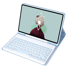 Load image into Gallery viewer, YT11B Detachable Candy Color Skin Feel Texture Round Keycap Bluetooth Keyboard Leather Case For iPad Air 4 2020 / Air 5 2022 / Pro 11 inch 2022 / 2021 / 2020 / 2018(White Ice), For iPad 9.7 inch 2018 &amp; 2017 / Pro 9.7 inch / Air 2 / Air                 ...