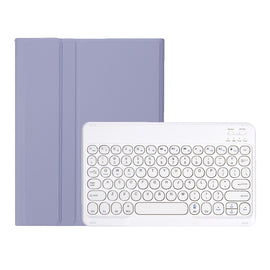 YT11B Detachable Candy Color Skin Feel Texture Round Keycap Bluetooth Keyboard Leather Case For iPad Air 4 2020 / Air 5 2022 / Pro 11 inch 2022 / 2021 / 2020 / 2018(White Ice), For iPad 9.7 inch 2018 & 2017 / Pro 9.7 inch / Air 2 / Air                 ...