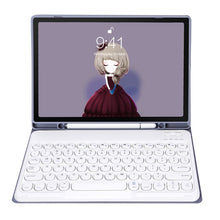 Load image into Gallery viewer, YT11B Detachable Candy Color Skin Feel Texture Round Keycap Bluetooth Keyboard Leather Case For iPad Air 4 2020 / Air 5 2022 / Pro 11 inch 2022 / 2021 / 2020 / 2018(White Ice), For iPad 9.7 inch 2018 &amp; 2017 / Pro 9.7 inch / Air 2 / Air                 ...